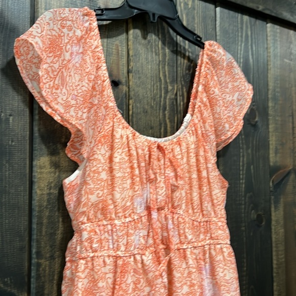 Dizzy Lizzy Maxi Dress XL Babydoll Floral Boho Milkmaid Smocked Ruffles Tie - Picture 4 of 11